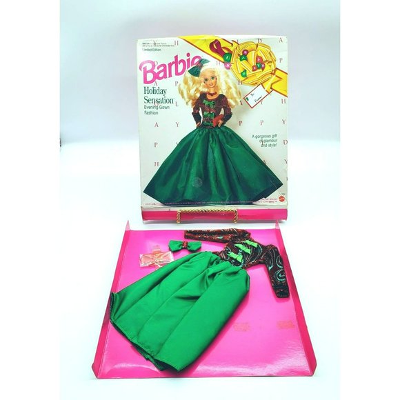 Barbie Other - Barbie "Holiday Sensation" Evening Gown w/Heels & Purse, 1992 New in box #7809 #